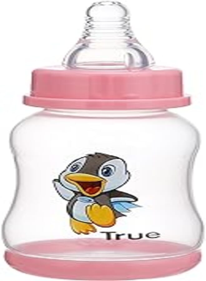 True Baby True Penguin Printed Feeding Bottle, Pink - 120 ml 