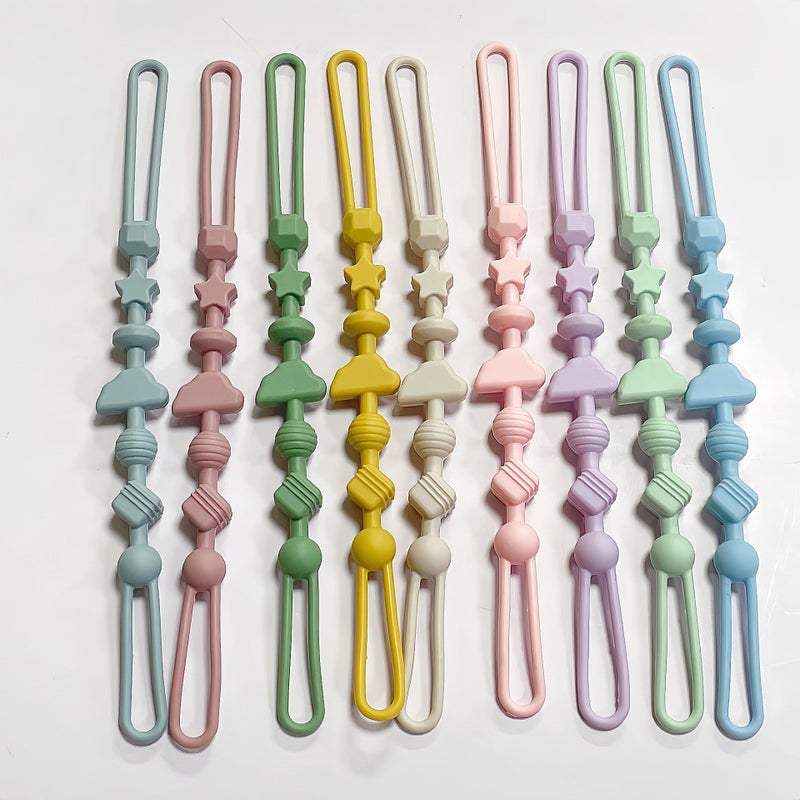 Xs Silicone Teething Chain with Anti-Loss Strap - Baby Teether Toy - Image 1