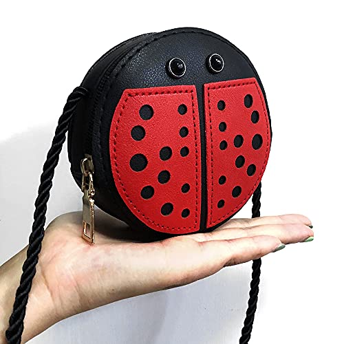 JienClound Little Girls Purse Ladybug Bag Mini PU Leather Crossbody Bag Coin Pouse Ladybug Toys for Kids Girls Gift - Image 2