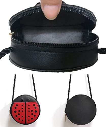 JienClound Little Girls Purse Ladybug Bag Mini PU Leather Crossbody Bag Coin Pouse Ladybug Toys for Kids Girls Gift - Image 3