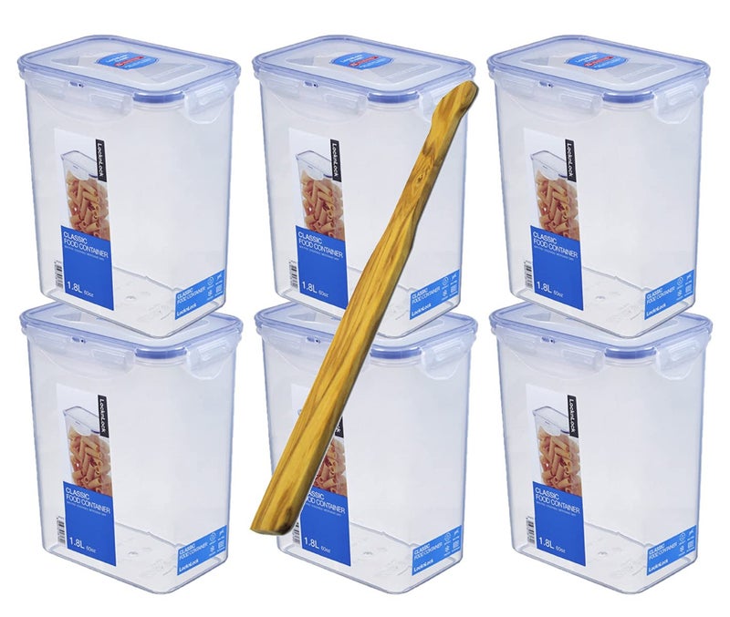 LOCK & LOCK LocknLock Airtight Food Storage Container 1.8L – BPA-Free, Leak-Proof, Microwave, Freezer & Dishwasher Safe, Clear Food Storage Box with 4-Hinge Locking Lid - Image 2