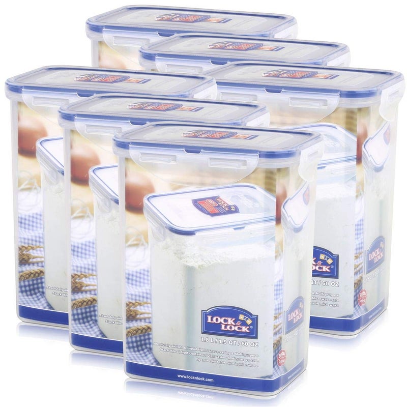 LOCK & LOCK LocknLock Airtight Food Storage Container 1.8L – BPA-Free, Leak-Proof, Microwave, Freezer & Dishwasher Safe, Clear Food Storage Box with 4-Hinge Locking Lid - Image 1