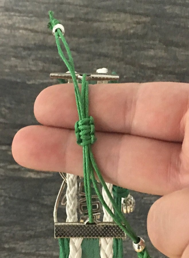 Infinity Collection - Adjustable Basketball & Infinity Charm Bracelet (Green & White) - Gift for Coach, Team and Players - Fits Small to Large Wrists - Image 2