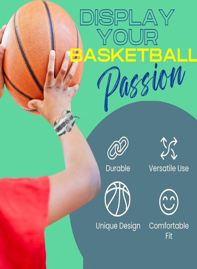 Infinity Collection - Adjustable Basketball & Infinity Charm Bracelet (Green & White) - Gift for Coach, Team and Players - Fits Small to Large Wrists - Image 4