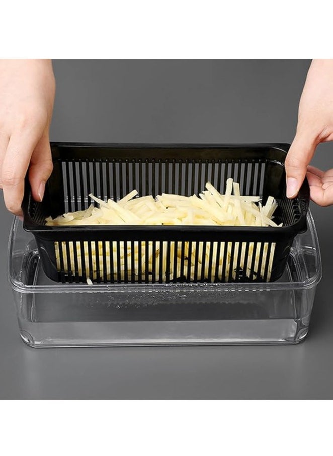 22 Piece Vegetable Chopper - Spiral Slicer - Onion Chopper with Container - Professional Food Chopper - Black Slicer - 7 Blades, Vegetable Chopper