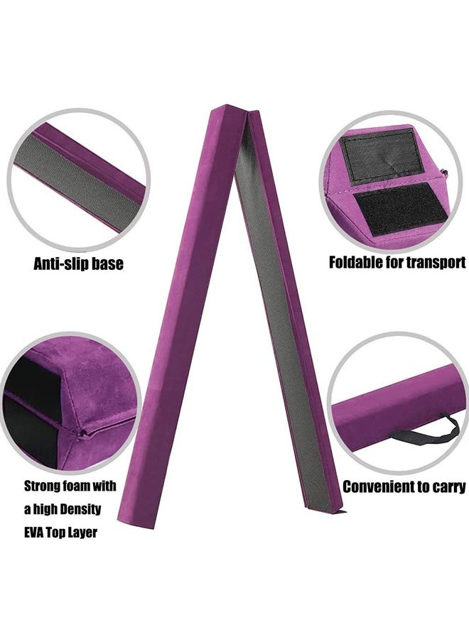 Garlo 2.4m Balance Beam, Folding Floor Gymnastics Equipment for Kids Adults,Non Slip Rubber Base, Gymnastics Beam for Training, Practice, Physical Therapy and Professional Home Training  - Image 4