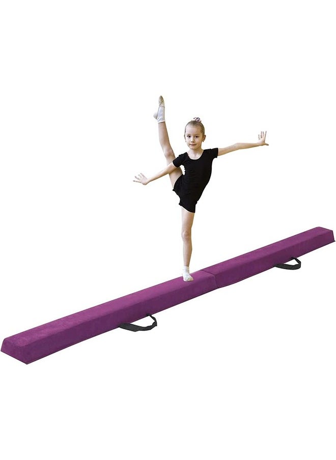 Garlo 2.4m Balance Beam, Folding Floor Gymnastics Equipment for Kids Adults,Non Slip Rubber Base, Gymnastics Beam for Training, Practice, Physical Therapy and Professional Home Training  - Image 1