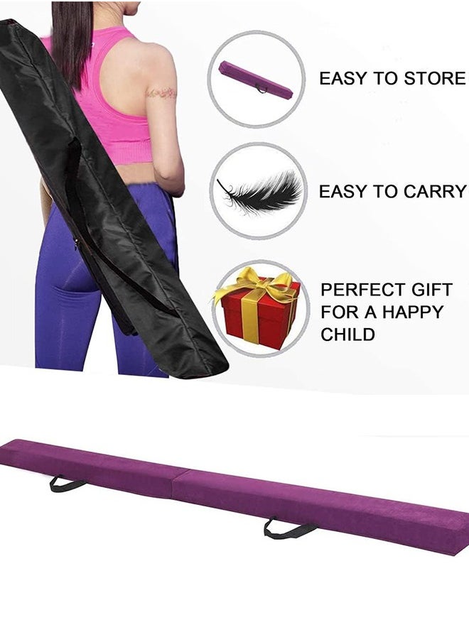 Garlo 2.4m Balance Beam, Folding Floor Gymnastics Equipment for Kids Adults,Non Slip Rubber Base, Gymnastics Beam for Training, Practice, Physical Therapy and Professional Home Training  - Image 5