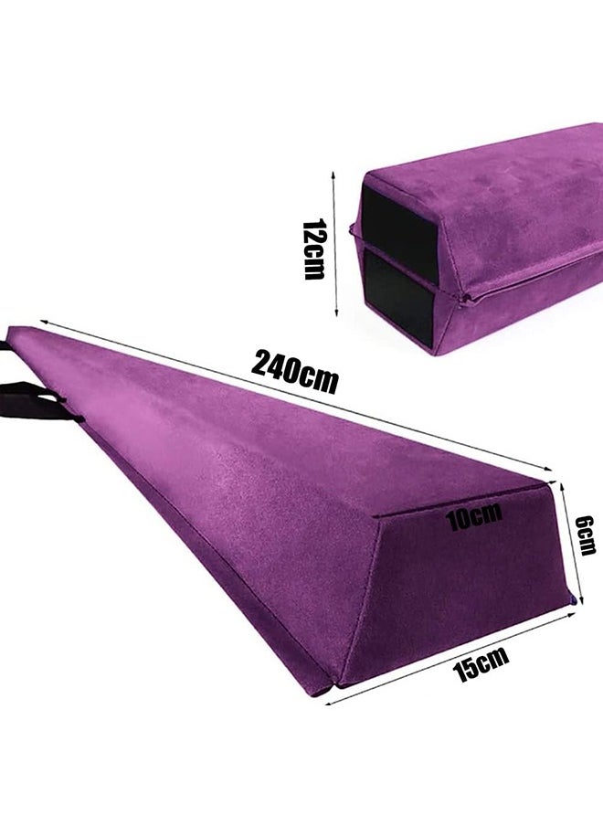 Garlo 2.4m Balance Beam, Folding Floor Gymnastics Equipment for Kids Adults,Non Slip Rubber Base, Gymnastics Beam for Training, Practice, Physical Therapy and Professional Home Training  - Image 2