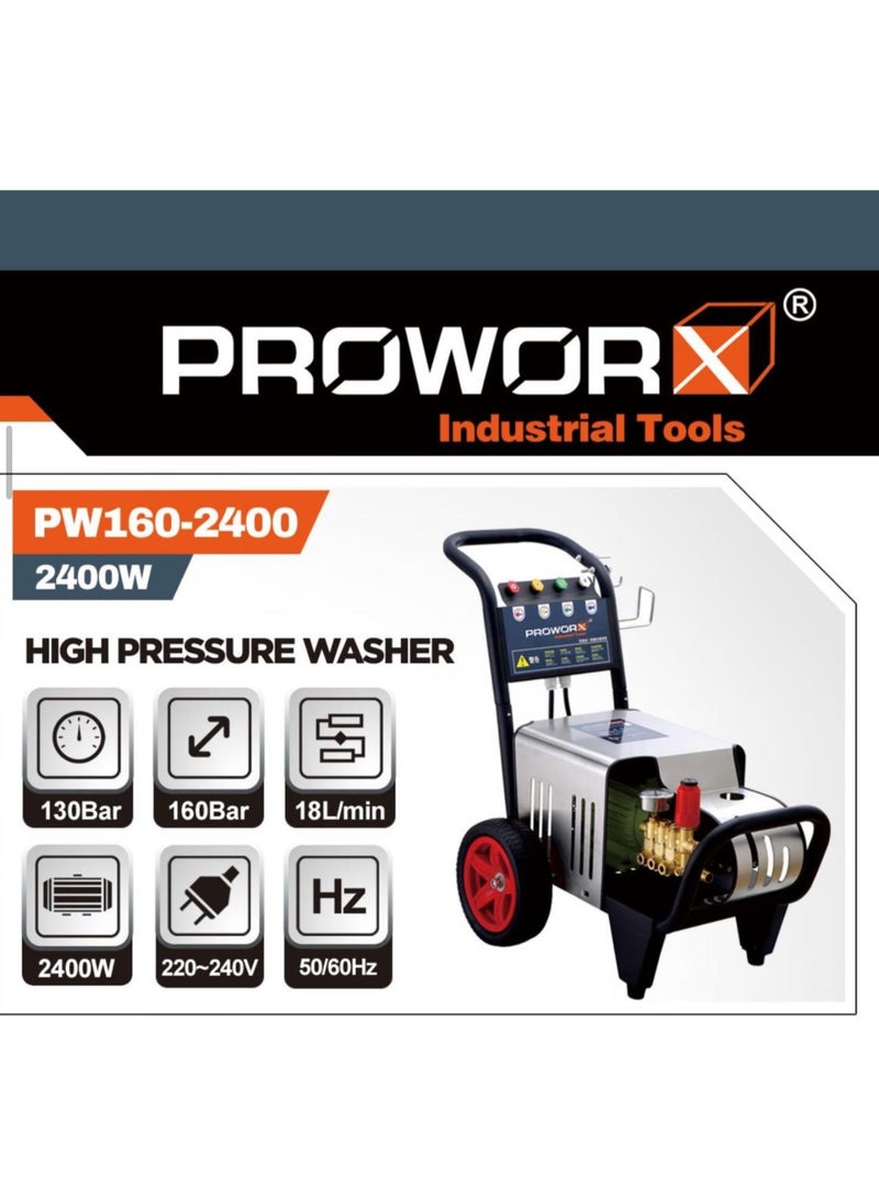 برووركس PW160-2400 ماكينة غسيل ضغط عالي 2400 واط 160 بار 18 لتر/الدقيقة كهربائية احترافية 220-240 فولت
