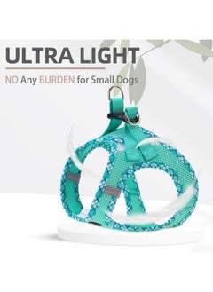 PUPTECK PUPTECK Dog Harness and Leash Set for Small Medium Dogs No Pull Step-in Soft Mesh Puppy Cat Vest Harnesses Reflective at Night, Green S  - Image 3