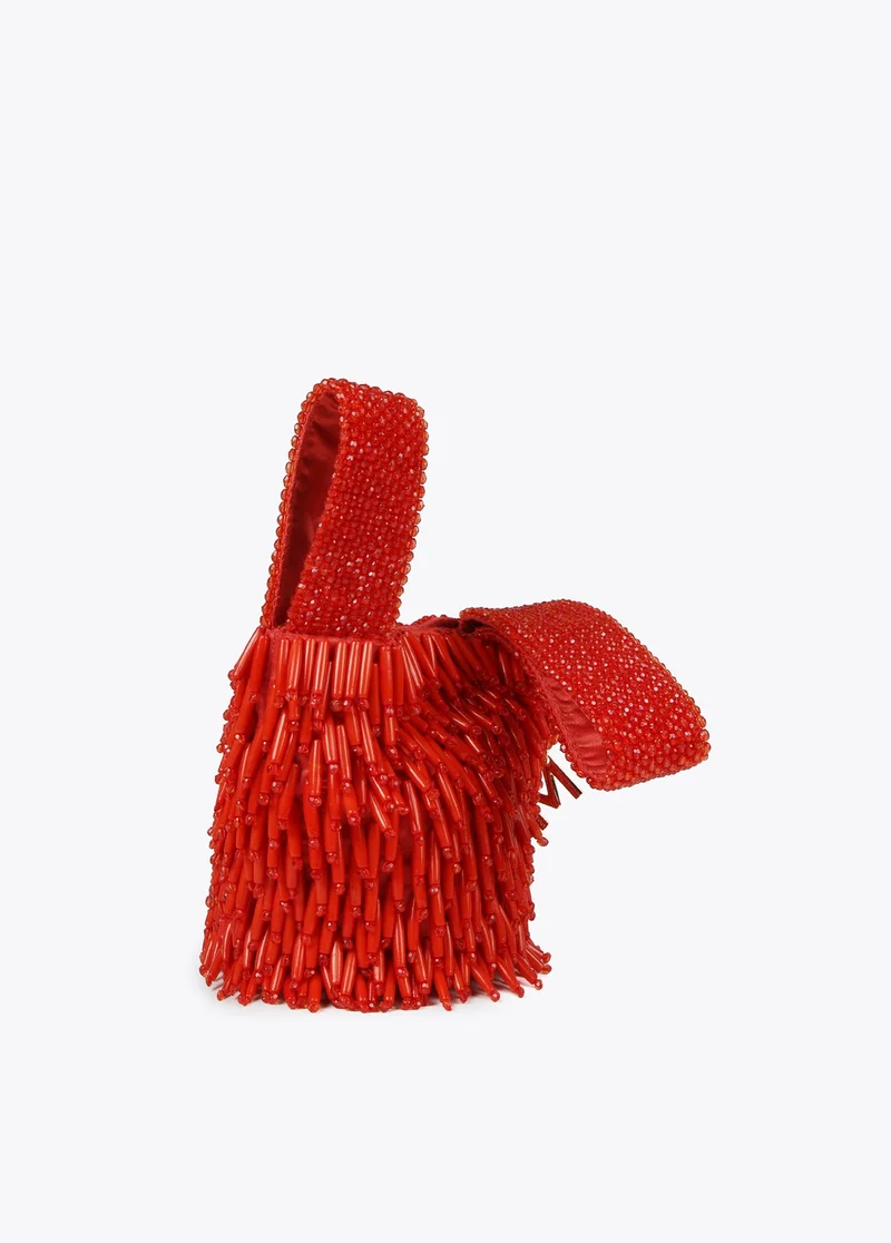 Lola Casademunt Small bag with coral-effect beading