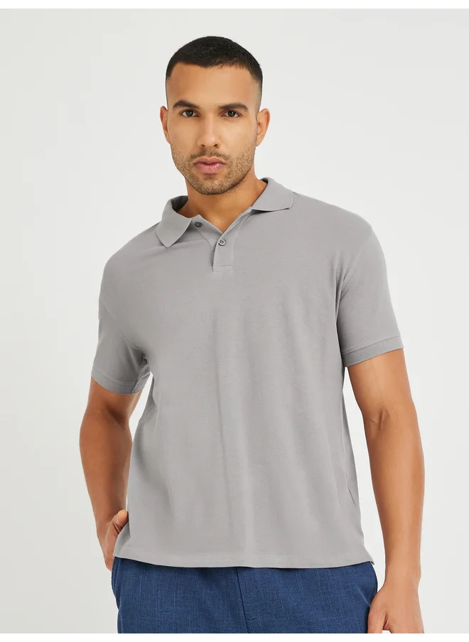 Styli Styli Solid Relaxed Fit Polo T-Shirt