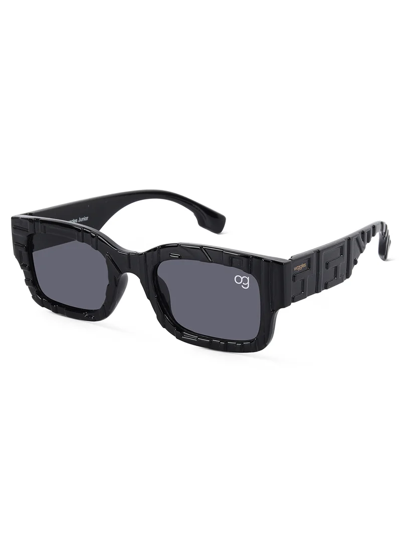 Woggles Stylish Black kids Rectangle Kids Sunglasses