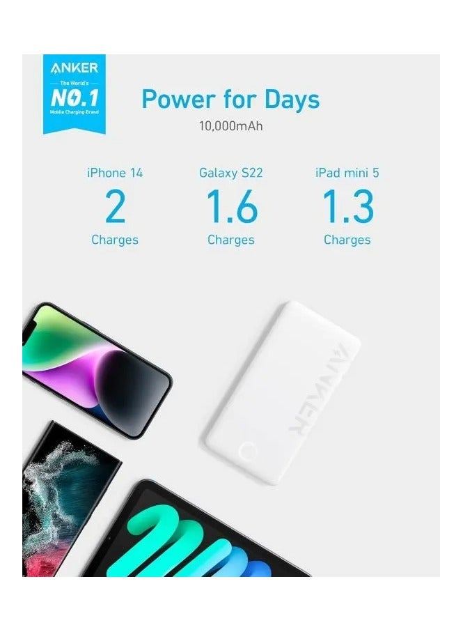 Ankey Anker 323 PowerCore 10,000mAh Portable PowerBank (White) - Image 5