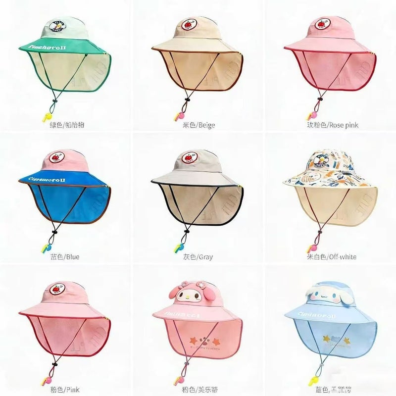 Summer Neck Protection Hat, Children''s Sun Hat, Cute Large Brim Uv Protection Cape, Boys and Girls Sunshade Hat - Image 2