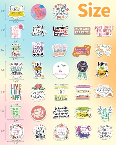 Oomloid 300 PCS Inspirational Stickers for Adults, Scrapbook Vision Board Supplies Motivational Stickers for Water Bottles Laptop, Positive Mental Health Quote Vinyl Stickers for Teens Kids Teachers Students - Image 3