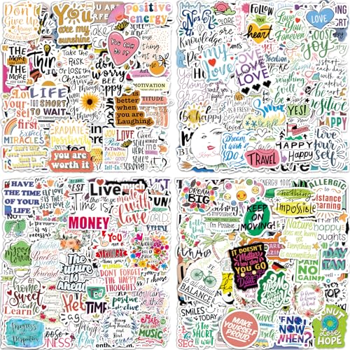 Oomloid 300 PCS Inspirational Stickers for Adults, Scrapbook Vision Board Supplies Motivational Stickers for Water Bottles Laptop, Positive Mental Health Quote Vinyl Stickers for Teens Kids Teachers Students - Image 1