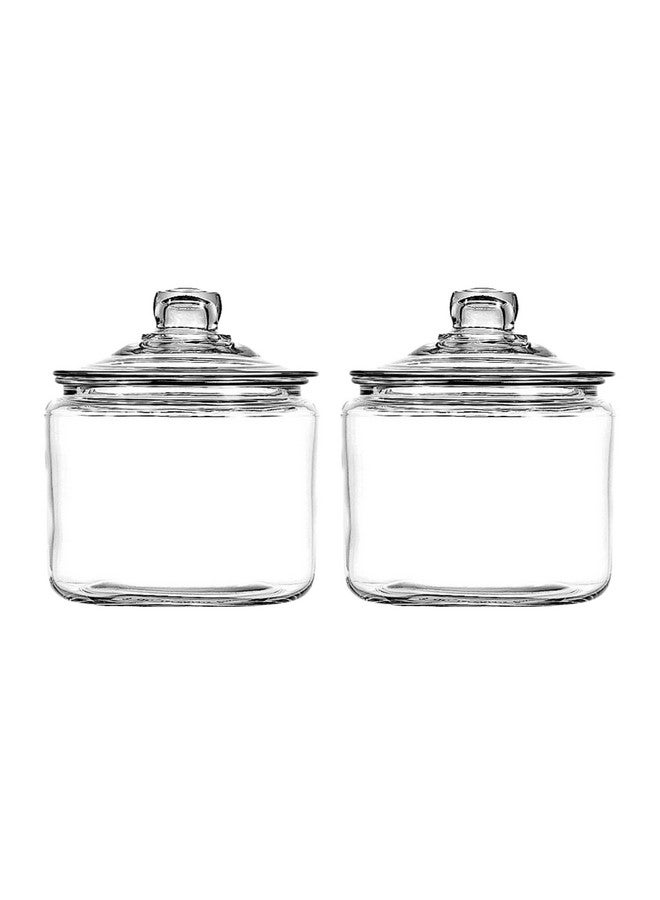 Anchor Hocking Heritage Hill 3 Quart Glass Jar with Lid, Set of 2 - Image 1