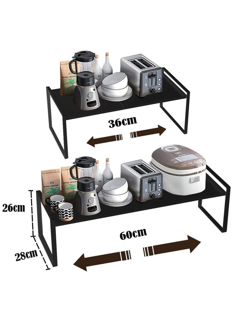 Captaintech Expandable Countertop Organizer Shelf, Cupboard Stand Kitchen Spice Rack,Cabinet Pantry Shelf, Organization and Storage For Kitchen Bathroom (GREEN)  - Image 3