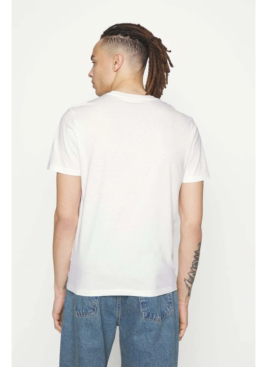 LEE Regular Fit Cotton Crew Neck White T-Shirt - LL04FQLJ