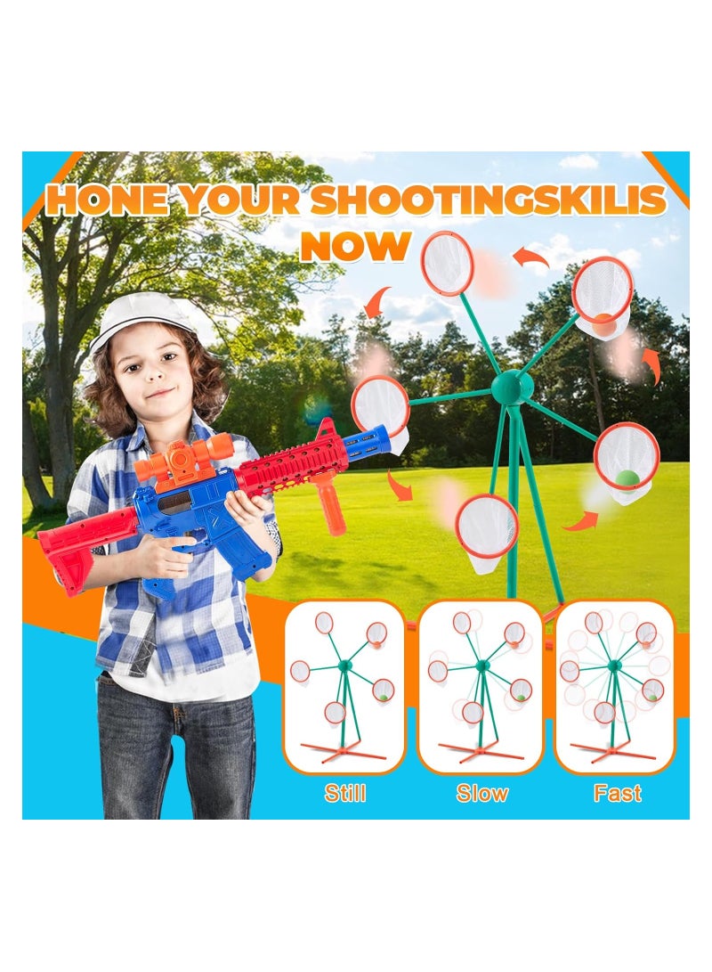 Dubkart Shooting Games Toys for Age 3+ Year Old Boys, Kids Toy Sports & Outdoor Game with Moving Shooting Target & 2 Popper Air Toy Guns & 24 Foam Balls, Gifts for Boys and Girls - Image 3