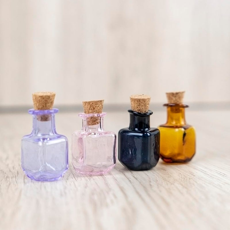 Jarvials 2ml Very Mini Rectangle Glass Color Bottles With Cork Colored Glass Bottles with Cork Stoppers Mix 7 Colors - Image 5