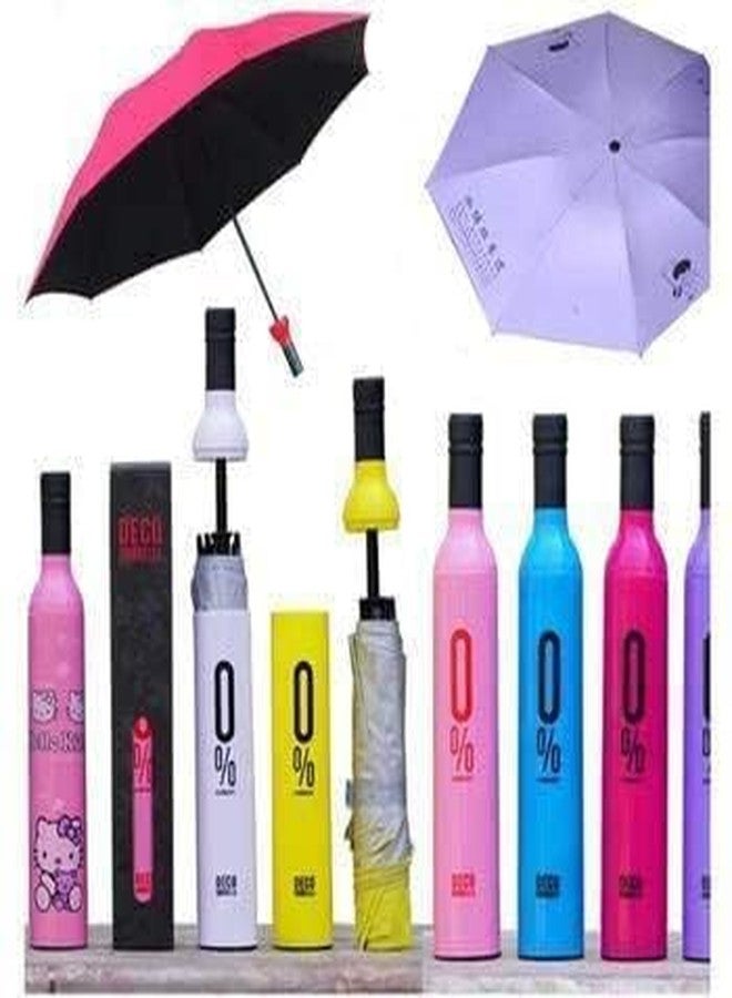 PRETOX Bottle Umbrella, Multi Folding Portable Umbrella with Bottle Cover for UV Protection & Rain Umbrella Mini Travel (Pack of 1) - Image 1
