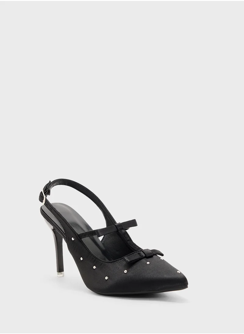 ايلا Triple Strap Block Heeled Sandal
