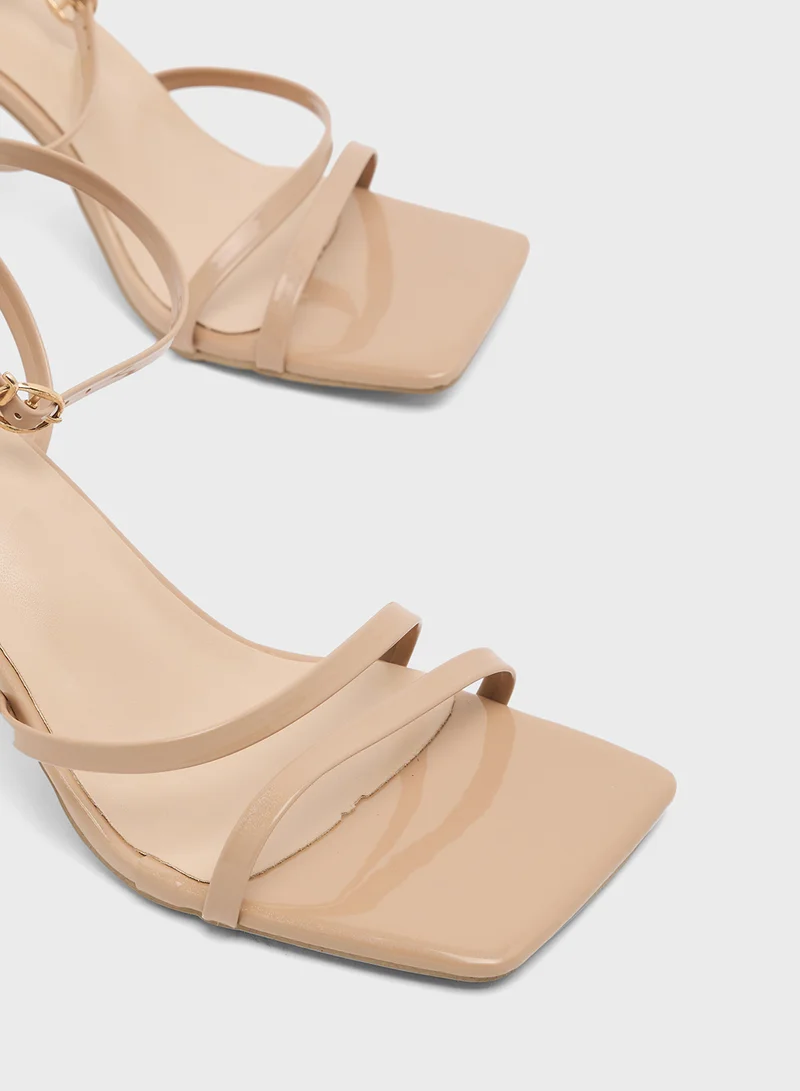 ELLA Triple Strap Block Heeled Sandal