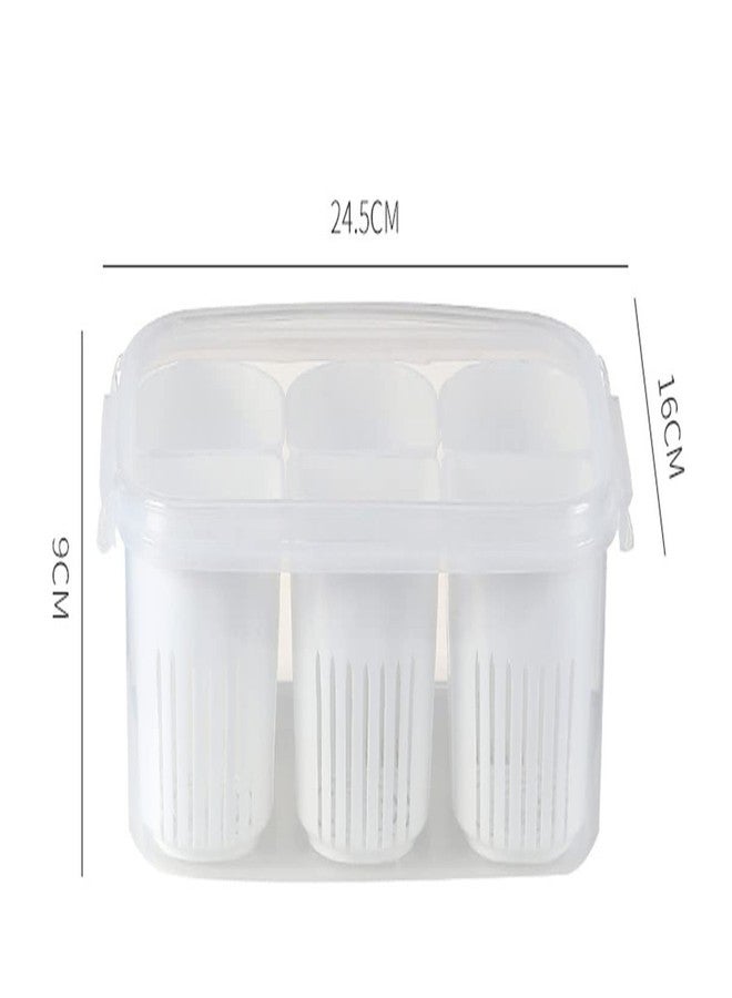 Dharmnirdosh Plastic Fridge Storage Boxes Freezer Storage Containers, Container For Kitchen Storage Set, Storage In Kitchen, Vegetable Storage,Refrigerator Food Box(6 Grid Box(Pack Of 1)),Multicolor - Image 3