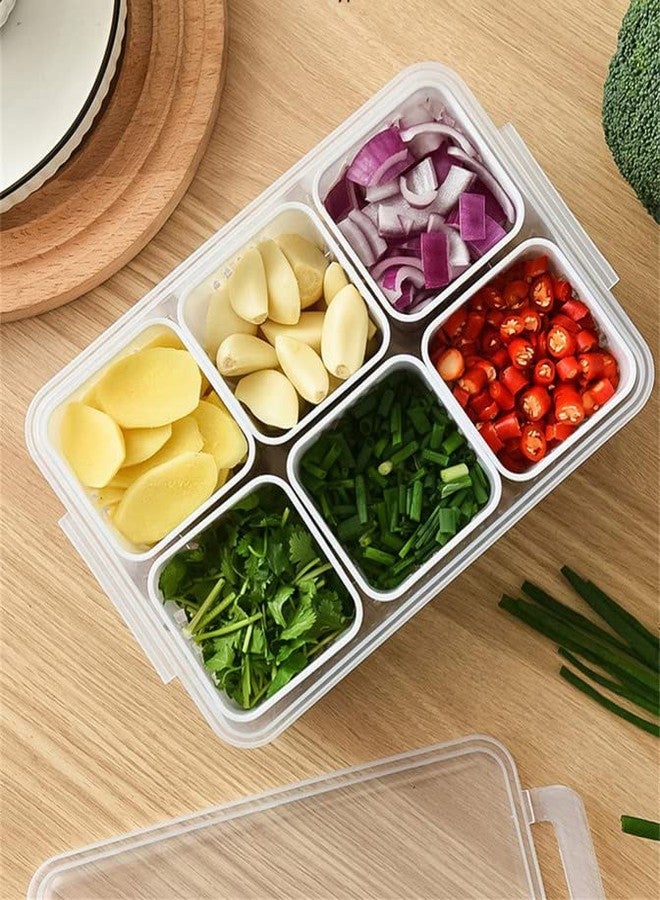 Dharmnirdosh Plastic Fridge Storage Boxes Freezer Storage Containers, Container For Kitchen Storage Set, Storage In Kitchen, Vegetable Storage,Refrigerator Food Box(6 Grid Box(Pack Of 1)),Multicolor - Image 4