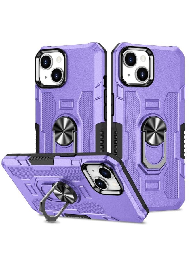 Generic Case Cover For iPhone 13 Ring Holder Armor Hybrid Phone Case Purple 
