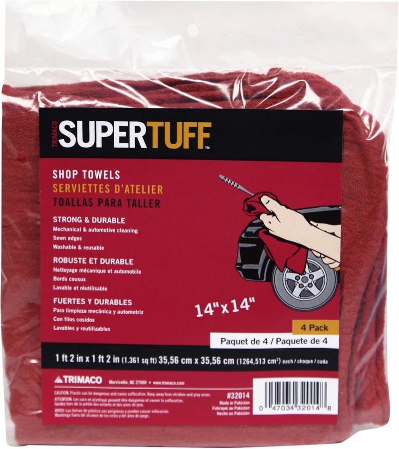 Trimaco 32014 Supertuff Red Shop Towel 4Pack - Image 2