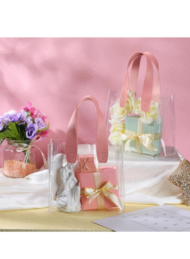 12 قطعة من الأكياس الشفافة مع مقبض ، أكياس هدايا بلاستيكية صغيرة شفافة ، أكياس حمل قابلة لإعادة الاستخدام الثقيلة لحفلات الزفاف والتسوق واستحمام الأطفال ، بحجم 7.87 × 3.94 × 7.09 بوصة - Image 4