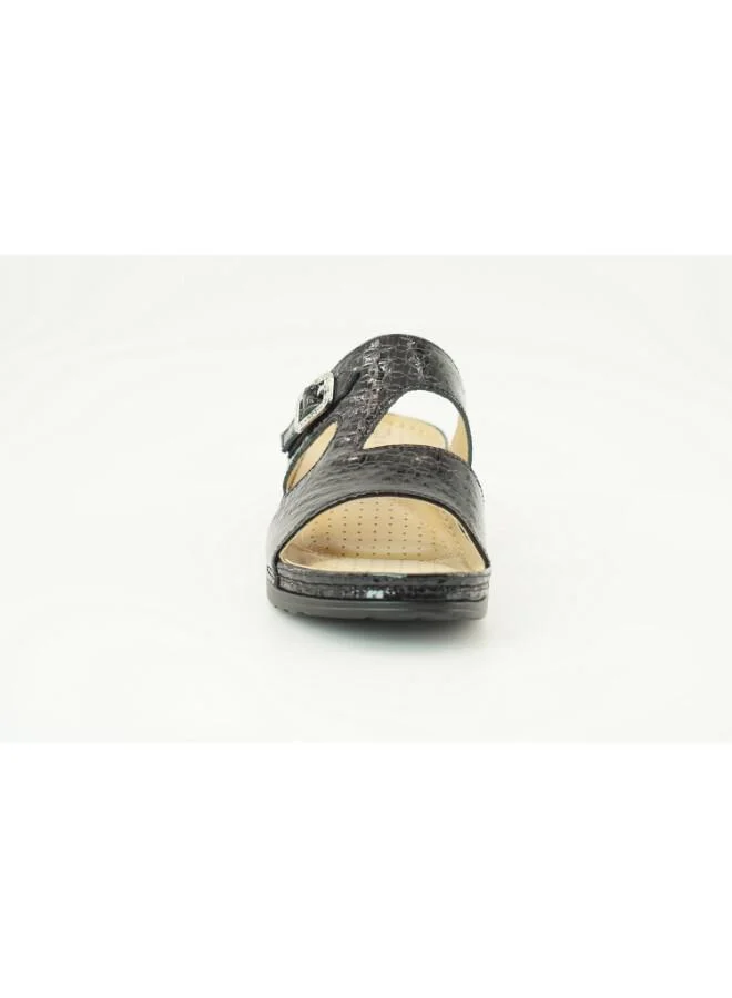 ZAYNA Black 221-3161 Zayna Ladies Low Heel Slides 2608-10 Black for Women | Best Price UAE
