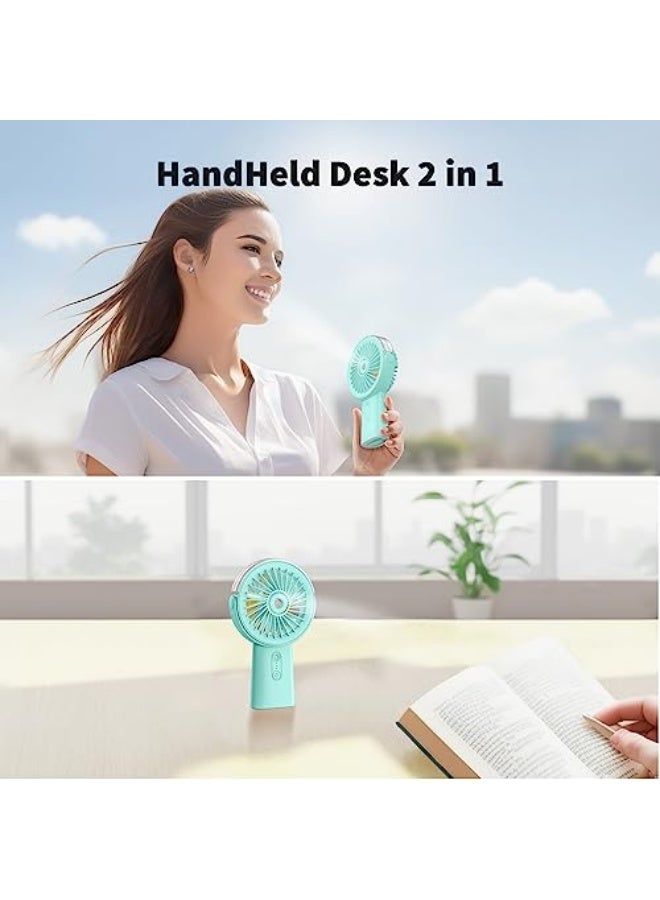 Otlonpe Misting Fan Portable Fan with Mist, 4000 mAh Rechargeable Handheld Fan Battery Operated Water Spray Mister Fan, Small Personal Hand Held Fan Power Bank for Travel Men Women, Green  - Image 3