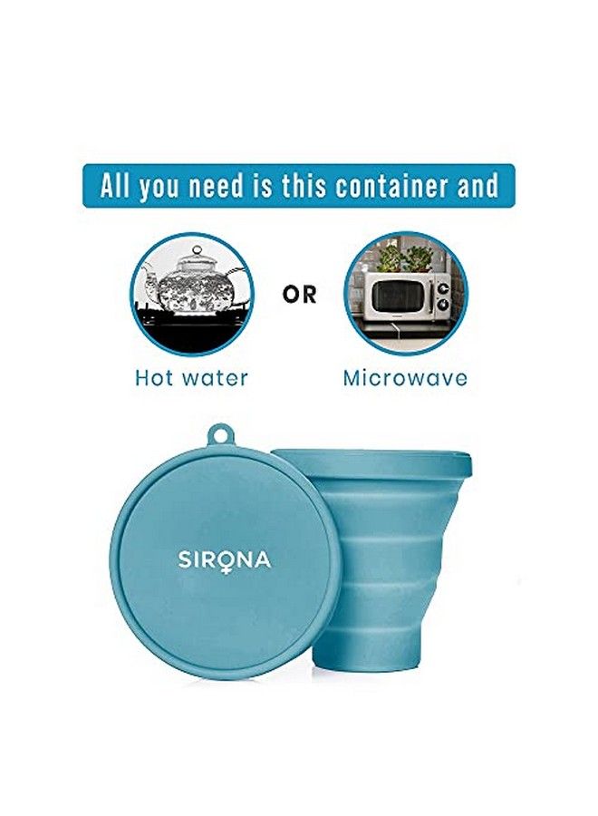 Sirona كوب سيليكون قابل للطي معقم قابل للطي لأكواب الدورة الشهرية، وحدة واحدة؛ مناسب للاستخدام في الميكروويف؛ يقتل 99% من الجراثيم؛ معقم أكواب الدورة الشهرية - Image 4