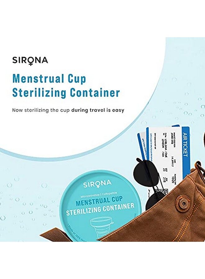 Sirona كوب سيليكون قابل للطي معقم قابل للطي لأكواب الدورة الشهرية، وحدة واحدة؛ مناسب للاستخدام في الميكروويف؛ يقتل 99% من الجراثيم؛ معقم أكواب الدورة الشهرية - Image 3