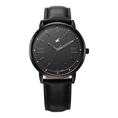Fastrack Stunners X Special Edition Quartz Black Dial Leather Analog Watch for Men - Image 1