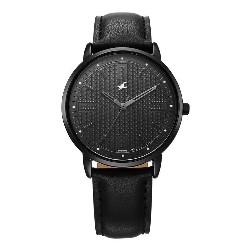 Fastrack Stunners X Special Edition Quartz Black Dial Leather Analog Watch for Men - Image 3