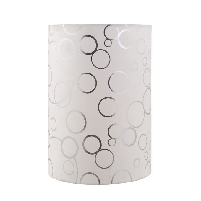 31304 CONTEMPORARY DRUM CYLINDER SHAPED SPIDER CONSTRUCTION LAMP SHADE IN WHITE WITH CIRCLE PATTERN 8 WIDE 8 X 8 X 11