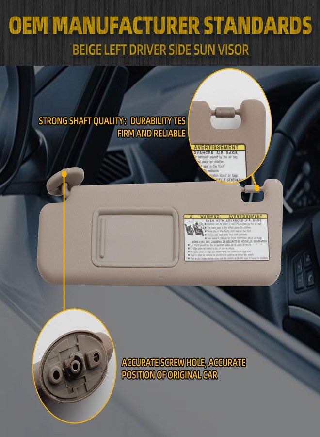 Dasbecan واقي شمس جانبي يساري بيج من داسبيكان، متوافق مع تويوتا 4Runner موديلات 2004-2008، بديل للرقم 74320-3D050 و74320-3D050-B0 - Image 4