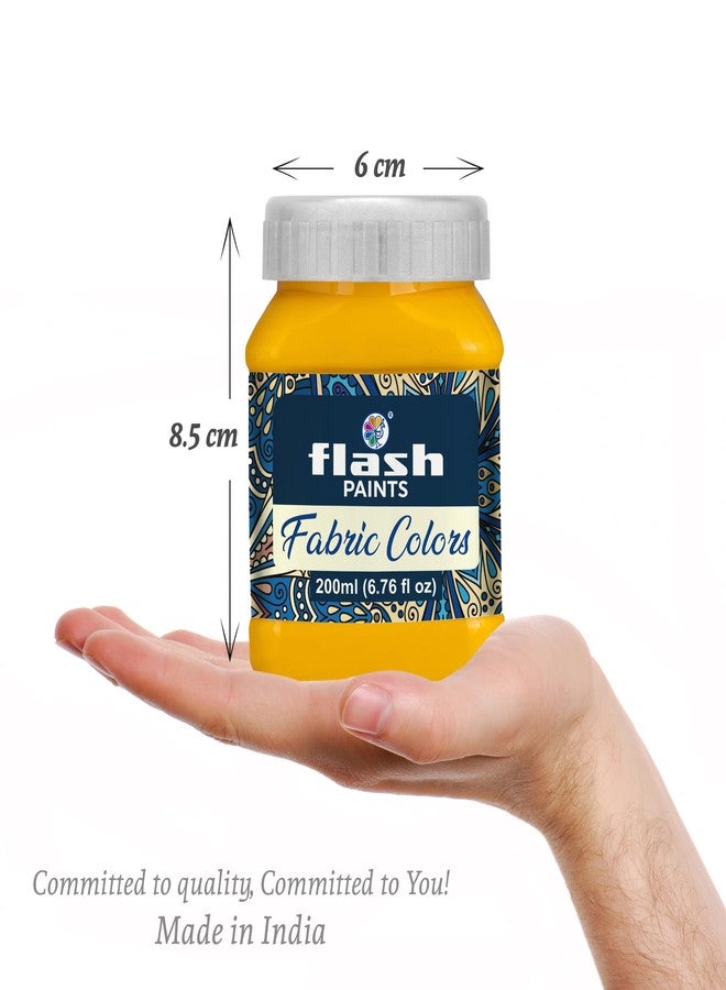 فلاش ألوان أقمشة فلاش | ٢٠٠ مل، ٧ أونصة سائلة للوحدة | تركيز عالٍ للأصباغ | لا يبهت | للاستخدام الداخلي والخارجي | غير سام | طلاء متعدد الأسطح | صنع في الهند (أصفر ليموني) - Image 2