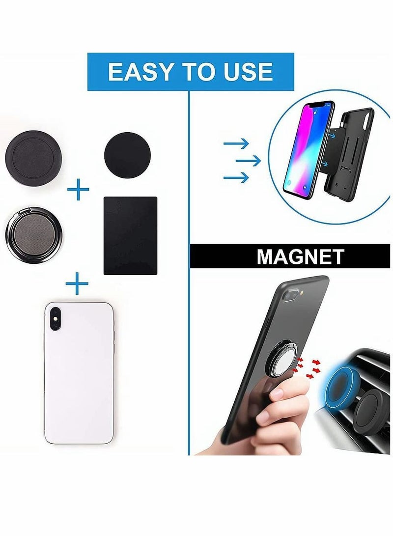 Y&D Cell Phone Ring Holder Stand, 360 Degree Rotation Finger Kickstand with Polished Metal Grip, Air Vent for Car, Works Most Mobile Phones, 4 Pack - Image 2