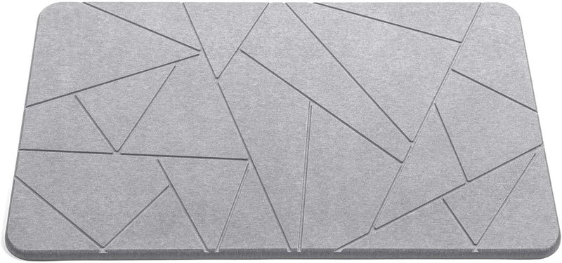 Ofrdncy Bath Stone Mats Diatomaceous Earth Bath Mat Fast Water Drying Super Absorbent Diatomite Mat with Non-Slip for Bathroom,Kitchen Absorbent Pad,Both Sides Available,15.35x23.62inch,Geometry,Hard - Image 1