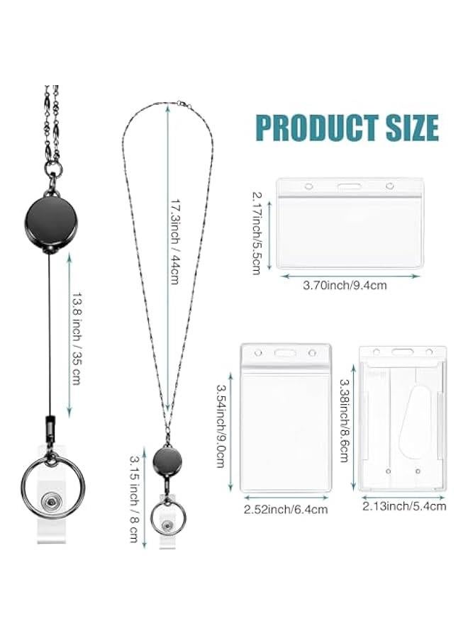 Arabest Women's Cruise Lanyard Set with Retractable Badge Reel and Stainless Steel Necklace for ID Holder - Includes 3 Name Badge Clips for Teachers  - Image 4