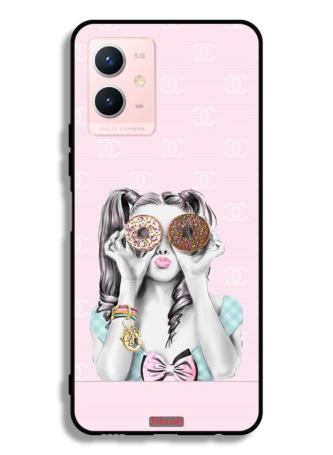 Tolwak Vivo Y33s 5G Protective Case Cover Holding Two Donuts - Image 2