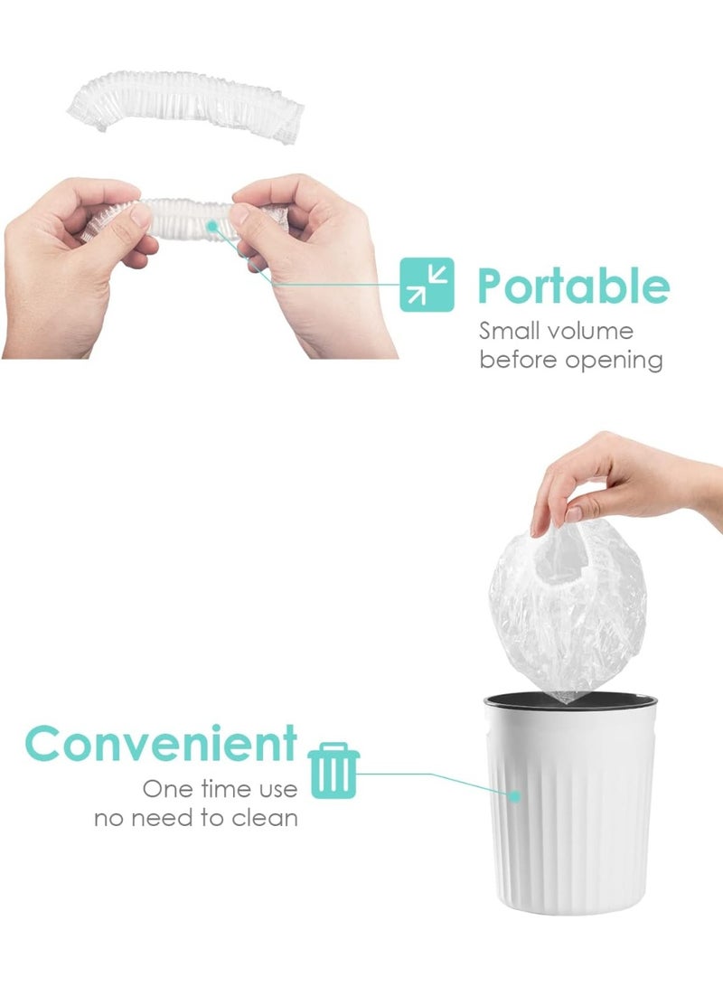 100PCS Disposable Shower Caps, Plastic Clear Hair Cap Large Thick Waterproof Bath Caps for Women, Hotel Travel Essentials Accessories Deep Conditioning Hair Care Cleaning Supplies(20.5") - Image 5