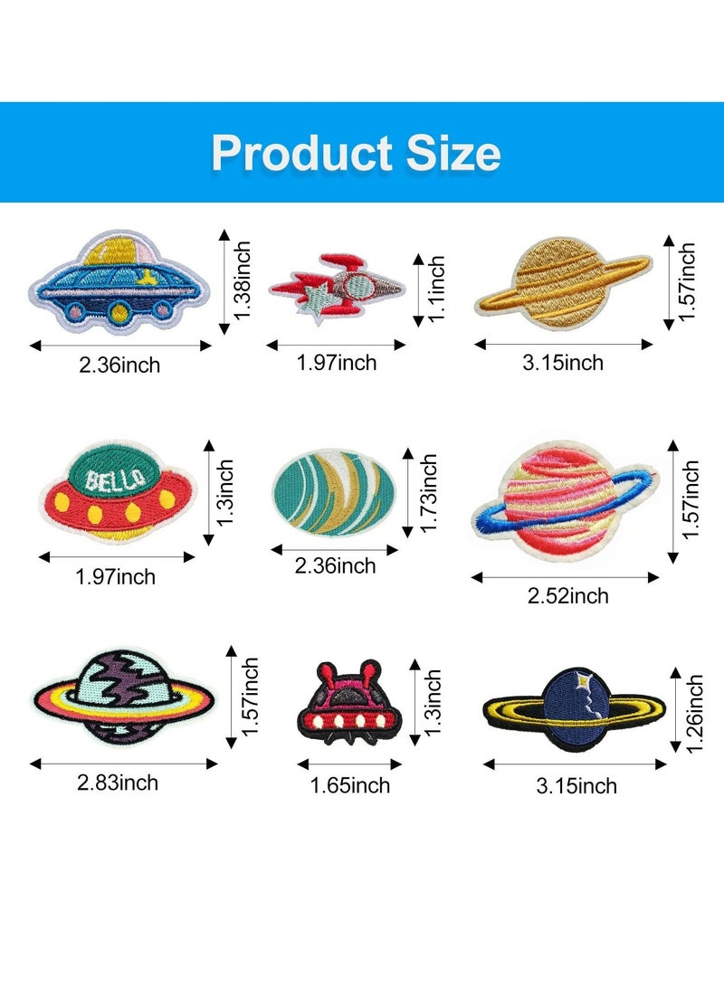 Y&D Embroidery Patches Outer Space Planet Universe Theme Pattern DIY Iron on Sewing Patch Set Cloth Clothing Accessories Suitable for Backpacks Jackets Hats Jeans Etc (26 Pcs) - Image 4